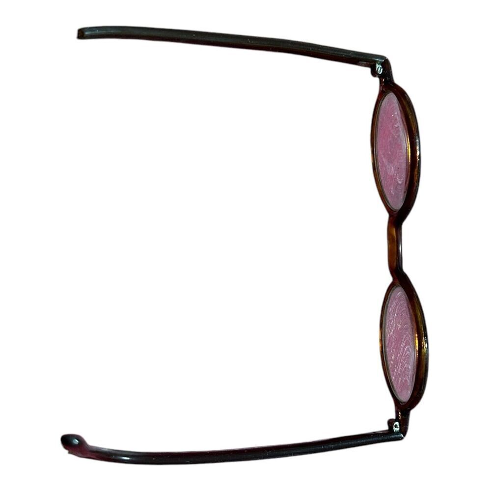 2 Pair Vintage Round Eye Glasses Black And Brown Harry Potter Resemblance - Picture 5 of 7